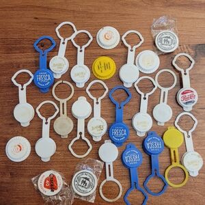 Vintage Fresca & Jamaica Dry Bottle Cap Holders - Assorted Blue, White, Yellow